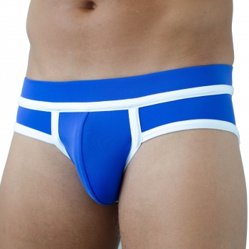 bruze Minipant - Badehose - sporty - Extended Fit - blau/weiß